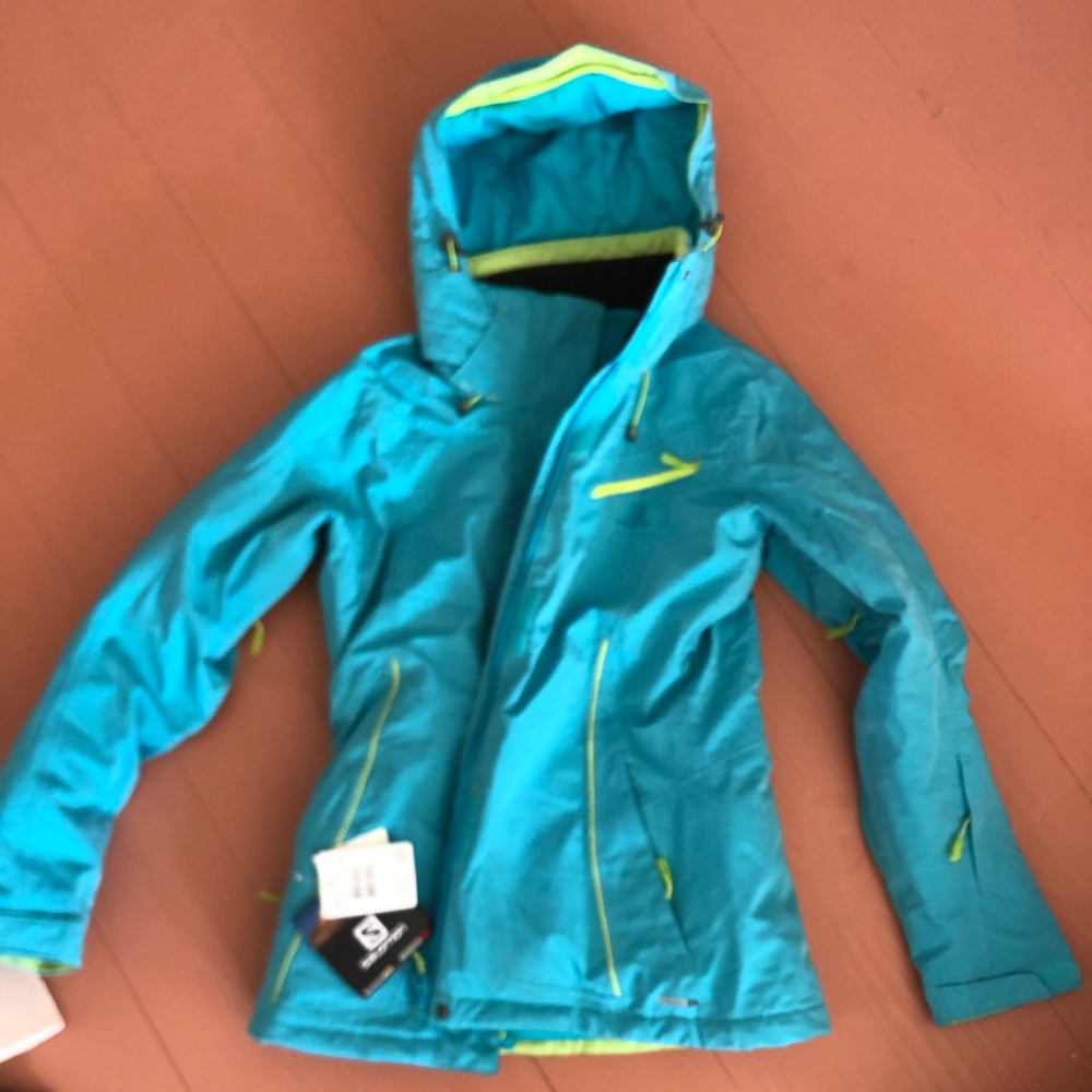 Salomon womens ski jacket size small teal